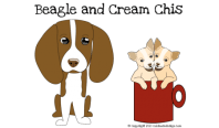 Beagle and Cream Chis