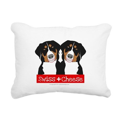 Swiss Mountain dogs on pillow